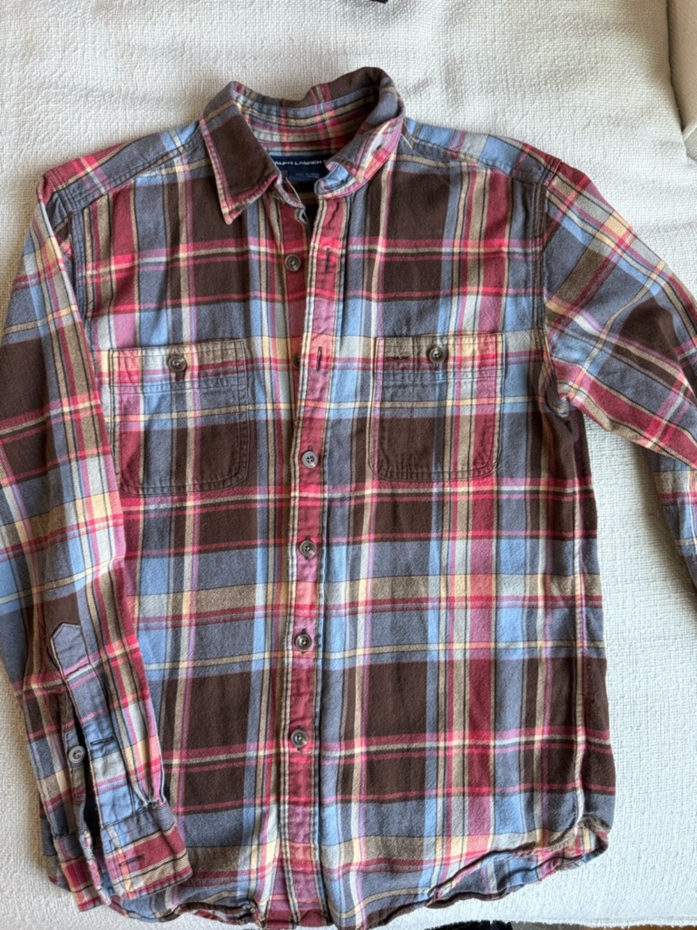 Ralph Lauren Brown Plaid Button-Down Flannel